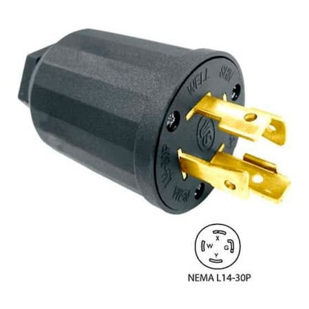 Conntek Conntek 60319, 30-Amp Locking Assembly Plug with NEMA L14-30P Male End, 3 Pole- 4 Wire 60319